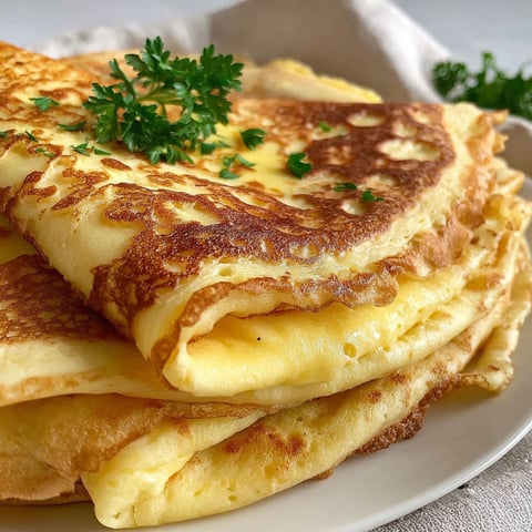 A stack of Quark-Pfannkuchen Ohne Mehl.