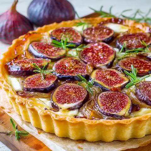 A Fig and Goat Cheese Tart.
