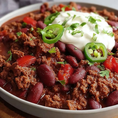 A bowl of chili con carne with white cheese on top.
