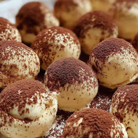 A plate of small chocolate and cream filled pastries.