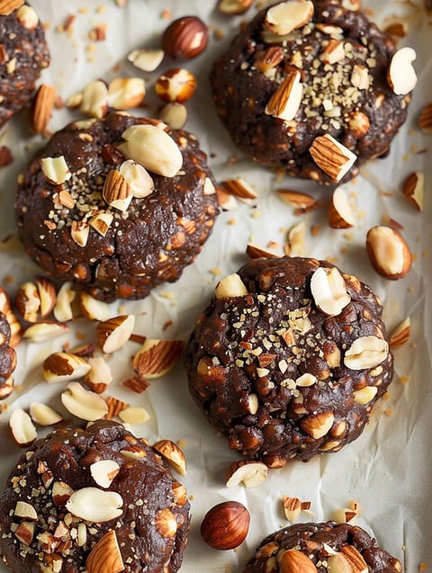 A plate of chocolate hazelnut cookies.