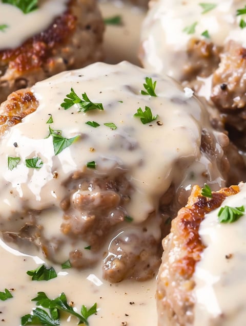 A plate of Amish Hamburger Steak Bake.