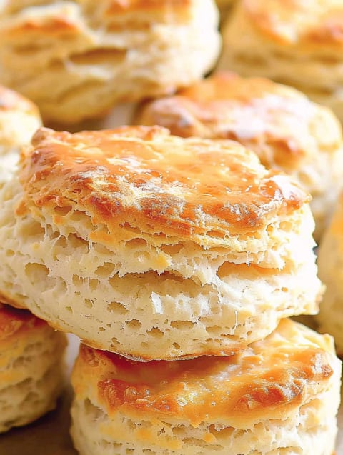 A stack of buttermilk biscuits.