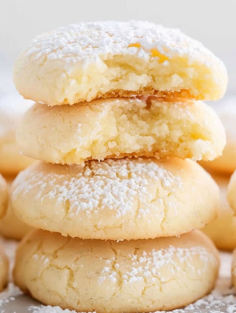 A stack of cream cheese cookies.