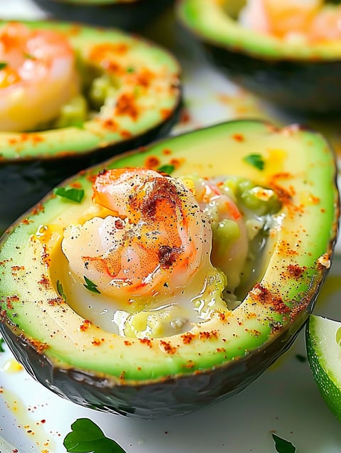 Baked Shrimp Stuffed Avocados.