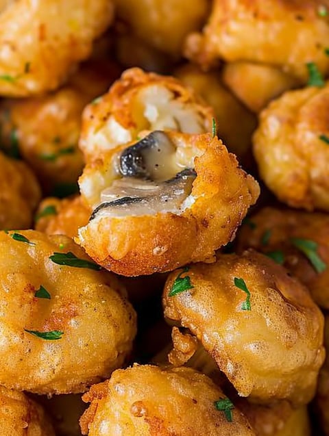 Fried mushrooms on a plate.