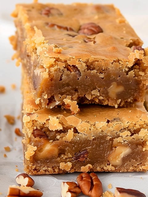 A piece of butterscotch brownies.