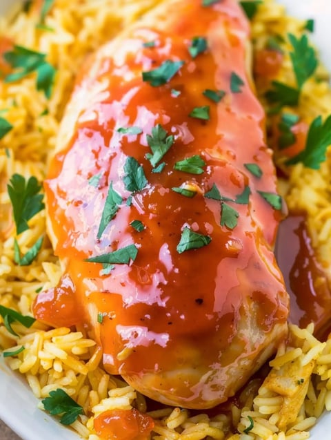 A close up of a chicken dish with sauce.